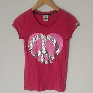 Victoria's Secret PINK Heart Peace Logo Graphic T